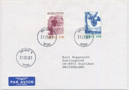 Michel 928-929 Auf Brief Gelaufen Skien - Covers & Documents