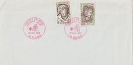 TIMBRE Sur Enveloppe " ROUEN  TIMBRES DE NOËL"  Cachet 1er Jour Rouge 1er Décembre 1979 - Lettres & Documents