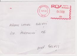 POSTA ROMANA RED MACHINE STAMPS AMOUNT 4000 LEI BUCURESTI ROMANIA - Macchine Per Obliterare (EMA)