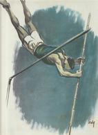 15-Fascismo-Disegno Damiani XX-Sport-Salto Con L' Asta-cm.23,5 X 32,5 Da Realizzare Poster - Athlétisme