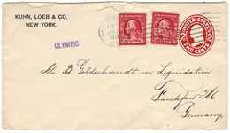 RARE PERFIN COVER "K L & Co" KUHN, LOEB & Co New York Wall Street Station 1914 To Germany Via Steamer Olympic - Zähnungen (Perfins)