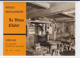 Crésuz, Le Vieux Chalet, Intérieur. Prospectus Format 10 X 15 - Crésuz