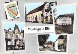 ** Lot De 2 Cartes ** 03 - MONTAIGU Le BLIN : Multivues Colorisée - CPSM Village (310 H) Dentelée GF 1960's - Allier - Other & Unclassified