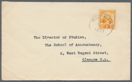 Malaiische Staaten - Sarawak: 1933, 8 C Orange Single Franking Correct Postage On Letter From Kunchi - Altri & Non Classificati