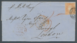 Victoria: 1855, 6 Pence Orange, Allseits Vollrandig Geschnitten Auf Geschäftsbrief Von Geelong über - Storia Postale