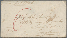 Neuseeland: 1851, "AUKLAND..." Red Crown Circle Cancel On Complete Folded Letter To London And Cover - Lettres & Documents