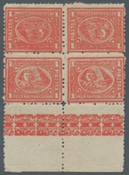 Ägypten: 1874-75, 1 Pi Red, Block Of Four Containing Two Vertical Tete-beche Pairs, Attractive Unit - 1866-1914 Ägypten Khediva