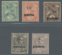 Äthiopien: 1908, "Piaster Overprint With Variation Big A In Piaster", Mint Hinged Values In Perfect - Etiopía