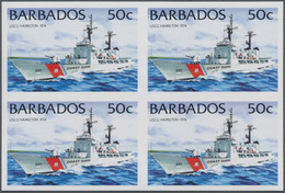Barbados: 1994/1999. IMPERFORATE Block Of 4 (type I Without Year) For The 50c Value Of The Definitiv - Barbados (1966-...)