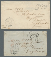 Canada - Vorphila / Stampless Covers: 1858, Zwei Briefe Aus Peterboro (Peterborough) Nach Brighton, - ...-1851 Prefilatelia