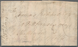 Jamaica: 1773 (24 July) Entire Letter From Jamaica To Shafbury, Wiltshire With '5/OC' Bishop Arrival - Jamaique (1962-...)