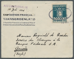 Dänemark - Grönland: 1936, Einer Von Bisher Drei Bekannten Belegen Der Französischen "Trans-Grönland - Storia Postale