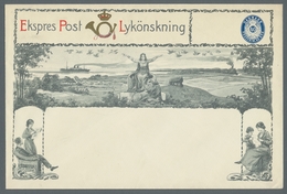 Dänemark - Ganzsachen: 1925, Zwei Verschiedene Großformatige Express-Glückwunschumschläge (240:160 M - Postal Stationery