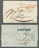 Frankreich - Vorphila: 1829, Zwei Briefe Von Paris Mit Einzeilerstempel "P. PAYE PARIS" In Rot Bzw. - 1849-1876: Klassik