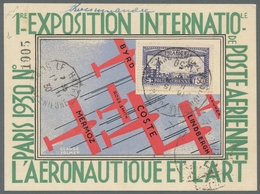 Frankreich: 1930, 1,50 Fr. Flugpostmarke Mit Durchlochung "E.I.P.A. 30", Auf Nummerierter R- Austell - Usati