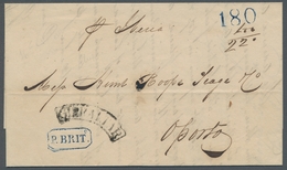 Gibraltar - Vorphila: 1840, Brief Aus Gibraltar Nach Porto/Portugal; Gebogener Aufgabestempel "Gibra - Gibilterra