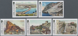 Gibraltar: 2009. Complete Set (5 Values) "Old Views Of Gibraltar" In IMPERFORATE Single Stamps Showi - Gibraltar