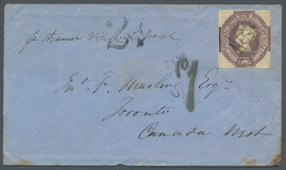 Großbritannien: 1855, 6 Pence Dull Lilac, Cut-square Generously On A Letter From Liverpool To Toront - Altri & Non Classificati