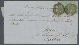 Großbritannien: 1856, "1 P. Green", Two Values As "staircase Franking" On Complete Folded Letter Fro - Otros & Sin Clasificación