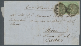 Großbritannien: 1856, "1 P. Green", Two Values As "staircase Franking" On Complete Folded Letter Fro - Other & Unclassified