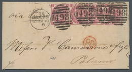 Großbritannien: 1867, 3 Pence Rose, Two Horizontal Pairs On A Letter From Manchester (four Times Sta - Sonstige & Ohne Zuordnung
