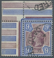 Großbritannien: 1887, "9 P. Anniversary Of The Government", Freshly Coloured Corner Of The Sheet Top - Sonstige & Ohne Zuordnung