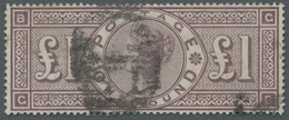 Großbritannien: 1888, Queen Victoria, One Pound Brown-lilac With Watermark 10 (SG 48 - Orb), Cancell - Sonstige & Ohne Zuordnung