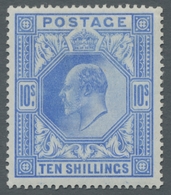 Großbritannien: 1902, Edward VII., 10 Shillings Blue In Very Fine Condition Mint Hinged. The Perfora - Sonstige & Ohne Zuordnung