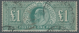 Großbritannien: 1902, Edward VII., One Pound Green, Cancelled With Somewhat Illegible Oval Stamp For - Altri & Non Classificati