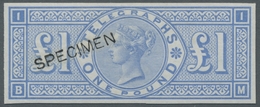 Großbritannien - Telegrafenmarken: 1877, Queen Victoria, Telegraph Stamp One Pound, Imperforated Col - Altri & Non Classificati