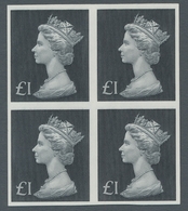 Großbritannien - Besonderheiten: 1973, Queen Elisabeth 1 Pfund, Ungezähnt Postfrisch Im Viererblock. - Altri & Non Classificati