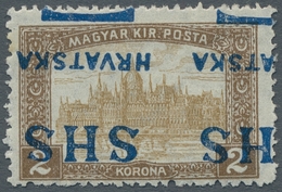 Jugoslawien: 1918, "2 Kr. Parliament With Double Inverted Overprint", Mint Hinged, Very Fresh And Fi - Unused Stamps