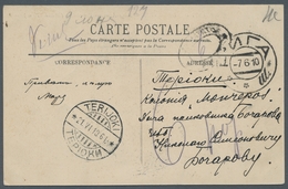 Lettland: 1910, B/w-AK From Sainte Agnes (near Nice) Via Riga -7 6 10 To Terijoki/Finland (today Sel - Letonia