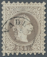 Liechtenstein - Vor- Und Mitläufer: 1867, "25 Kr. Lilagrau", Farbfrischer Wert Mit Fingerhutstempel - ...-1912 Precursores
