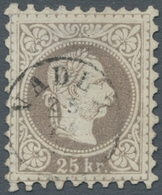 Liechtenstein - Vor- Und Mitläufer: 1867, "25 Kr. Lilagrau", Farbfrischer Wert Mit Fingerhutstempel - ...-1912 Préphilatélie