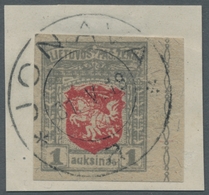 Litauen: 1919, Imperforated, Complete Set Used, Mostly Marginal Pieces, On Clean Stamps. ÷ 1919, Ung - Lithuania