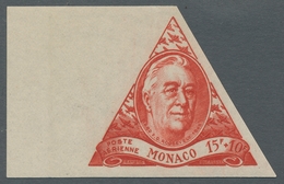 Monaco: 1946, "Todestag Roosevelt Ungezähnt", Postfrischer Randsatz In Tadelloser Erhaltung - Cartas & Documentos