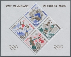 Monaco: 1980, Olympische Spiele, Postfrische Sonderdrucke In Blockform, Tadellose Erhaltung, Mi. 440 - Cartas & Documentos