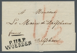 Niederlande - Vorphila: 1813, Napoleonische Besetzung, Departementsstempel "P.118.P/WOERDEN", Exzell - ...-1852 Vorläufer
