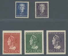 Niederlande: 1946-1951, Freimarkenausgaben, Partie Aus Den Wilhelmina-Guldenwerten (454-456) Sowie D - Used Stamps