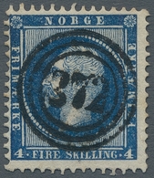 Norwegen - Stempel: 1856, "372" - LYNGÖER, Rare Postmark Applied Clear And Central On 4 Sk. Oscar In - Otros & Sin Clasificación