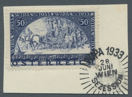 Österreich: 1933, WIPA 50g. + 50g. Einzelmarke, Mit Sonderstempel Auf Briefstück. Saubere Erhaltung. - Covers & Documents