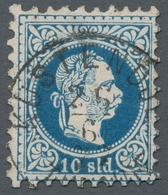 Österreichische Post In Der Levante: 1876, "Franz Josef" 10 Soldi Blau Im Feinen Druck In Bis Auf Ei - Eastern Austria