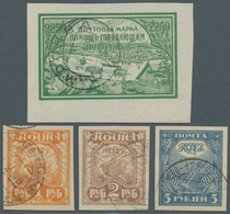 Russland: 1921, 1 R - 5 R And 2250 R Thin Paper, Stamped. Mostly TP0 - Ungebraucht