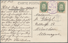 Russische Post In Der Levante - Staatspost: 1909, Two Stamps 10 Para On 2 K Green Overprint With Vio - Levante