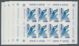 Sowjetunion: 1988, "Olymp. Spiele Calgary", Mint Small Sheet Set, The Smallest Value One Corner Crea - Unused Stamps