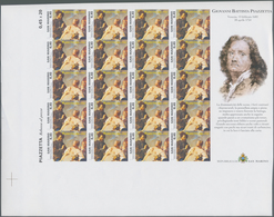 San Marino: 2004, Paintings, 0.45€ "Giovanni Battista", IMPERFORATE Proof Sheet Of 20 Stamps With Or - Gebraucht