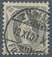 Schweiz: 1907, "40 Rp. Grau Mit Zähnung C", Farbfrischer Wert Mit Klarem TÜRICH 12.XI.07 Und Hervorr - Usados