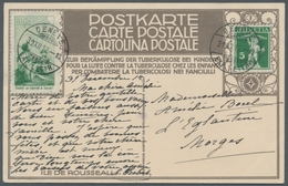 Schweiz: 1912, "10 Rp. Und 10 Cts. Vorläufer", Je Mit Zusatzfrankatur Zwei Verschiedenen Offiziellen - Used Stamps