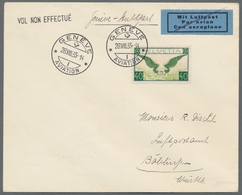 Schweiz: 1929, 40c Grün Als EF Auf Luftpostbrief Von Geneve 28.VIII 35 N. Böblingen, (der Flug Wurde - Gebraucht